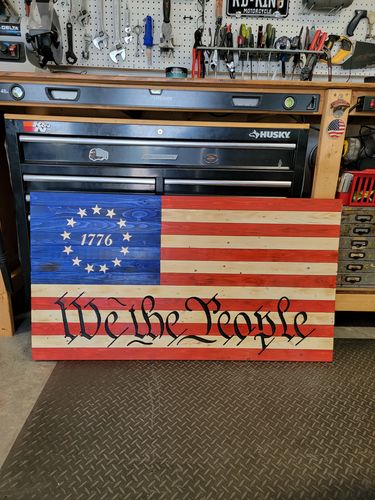 Customer photo review of "We The People" Metal Stencil (14 gauge steel)