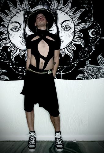 Customer photo review of Mens Cutout Deconstruction Short Sleeve Bodysuit SKUK19313