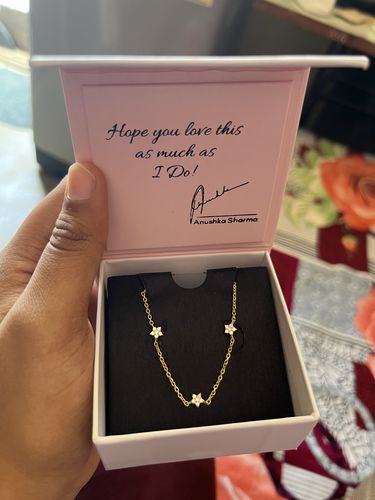 Customer photo review of Anushka Sharma Golden Star Constellation Necklace