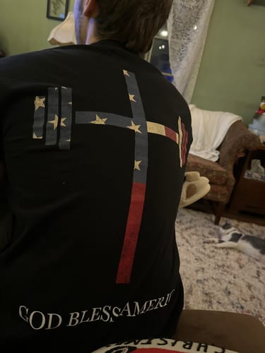Customer photo review of God Bless America Tee