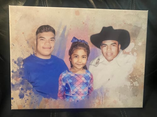 Customer photo review of Personalized Watercolor Memorial Portrait