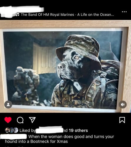 Customer photo review of The Commando - Custom Vintage Pet Portrait