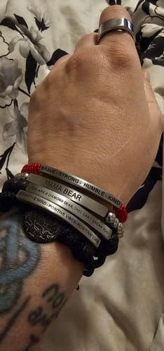 Customer photo review of BRAVE - STRONG - HUMBLE - KIND ROPE BRACELET