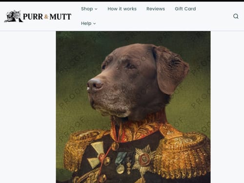 Customer photo review of The General – Custom Vintage Pet Canvas