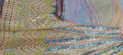 Customer photo review of Yellow Color Wedding Wear Heavy Embroidered Sequence Lehenga Choli
