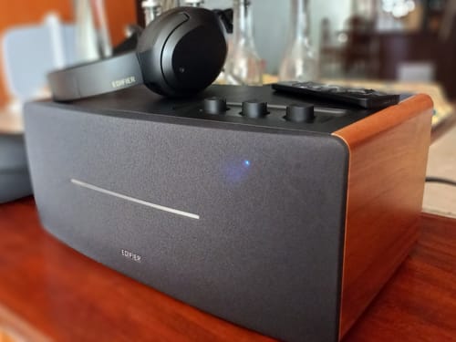 Customer photo review of Edifier D12 Bookshelf Speaker - Integrated Desktop Stereo Bluetooth Speaker- Wooden Enclosure