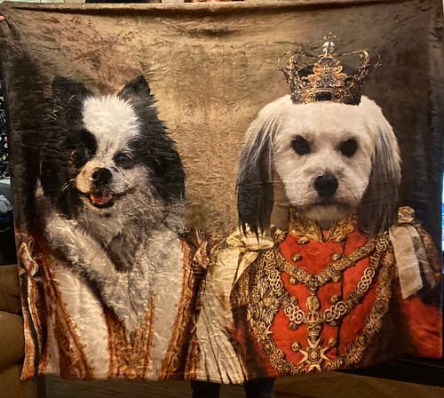 Customer photo review of The Prince & The Princess - Custom Pet Blanket