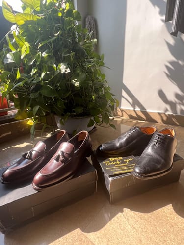 Customer photo review of Classic Brown Box Calf Round Tassel Loafer
