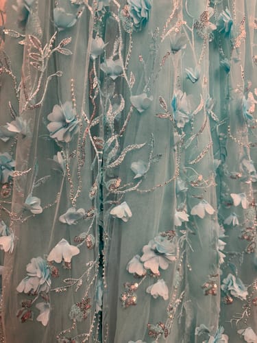 Customer photo review of Corset 3D Floral Sky Blue Midi Dress