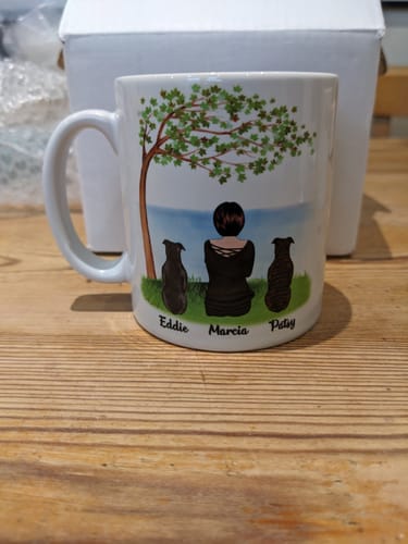 Customer photo review of Girl & Dogs - Life is better with a dog Personalised Mug