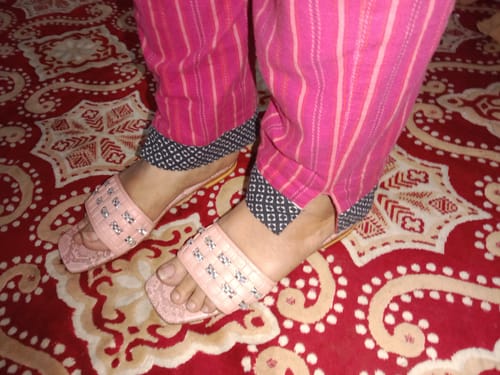 Customer photo review of Crystal weaved slides (Peach) New Year Sale item not exchange