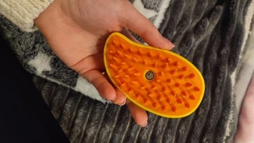 Customer photo review of Revolucionária Escova a Vapor 3 em 1 para gatos e cães: Limpeza Eficiente, Banho Relaxante e Penteado Perfeito! Descubra a Inovação em Cuidados com Animais de Estimação com Nossa Escova de Limpeza a Vapor para Gatos e Cães