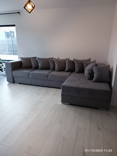Customer photo review of Colțar extensibil cu ladă de depozitare si sezut confortabil din spuma HR, Gloria Grey II 320x183 cm