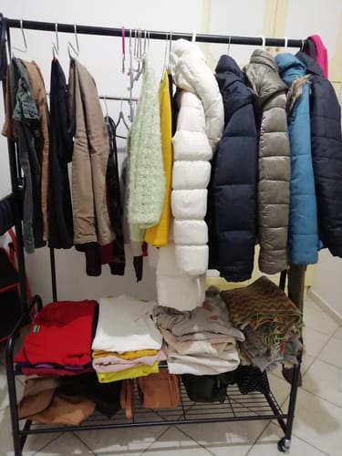 Customer photo review of Κρεμάστρα Παλτό Ράγα Ρούχων για Κρεβατοκάμαρα Σχάρα Ρούχων Ράφι Έπιπλο Βιομηχανικού HS-R102B01