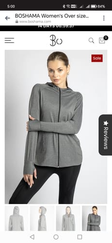 Customer photo review of BOSHAMA Women's Over size Sports Jacket grey With Thumb Holes