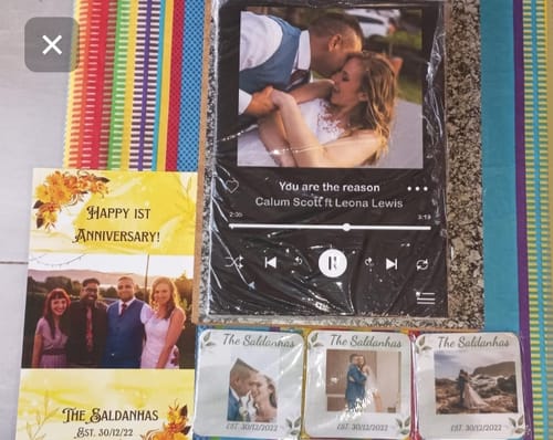 Customer photo review of Custom options for Rubber Photo Coasters (Square or Round)