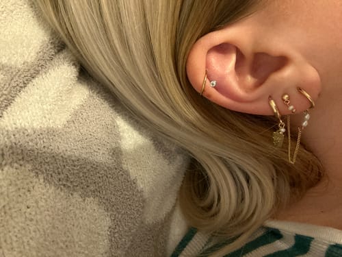 Customer photo review of Bar Earrings Set