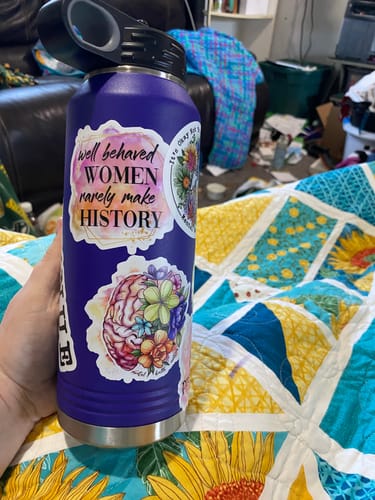 Customer photo review of Decorate Your Own | 32oz Insulated Bottle with Straw and Spout