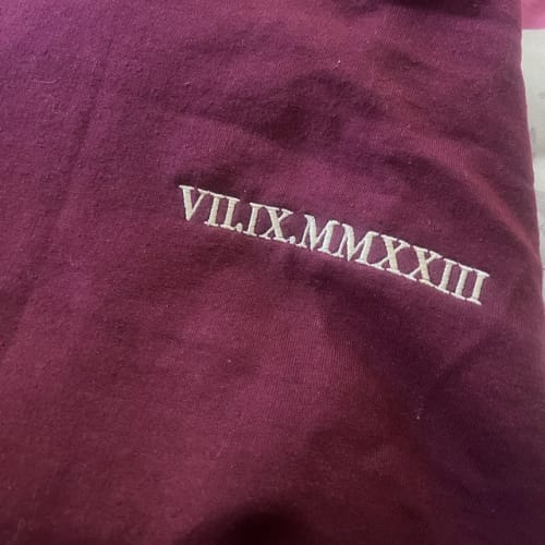Customer photo review of Custom Embroidered Roman Numeral Hoodie, Sweatshirt