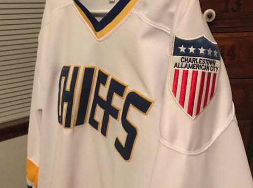 Customer photo review of Charleston Chiefs Hanson Brothers Hockey Jersey