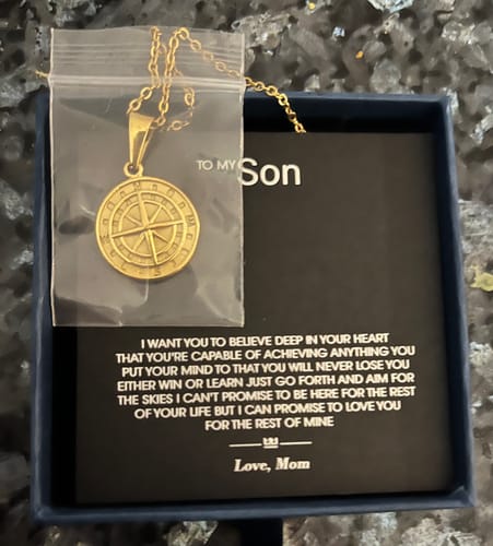 Customer photo review of "To My Son/Grandson" - Compass Pendant