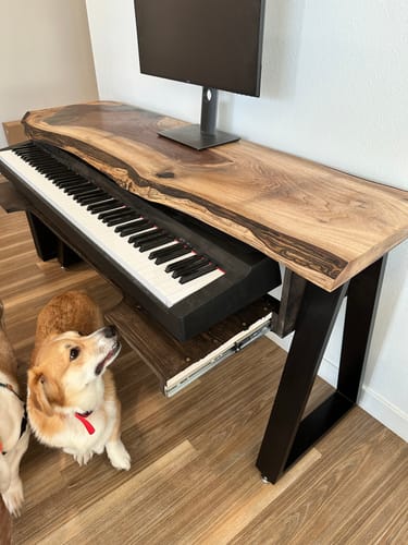 Customer photo review of Trapezoid Tube Steel Table & Bench Leg