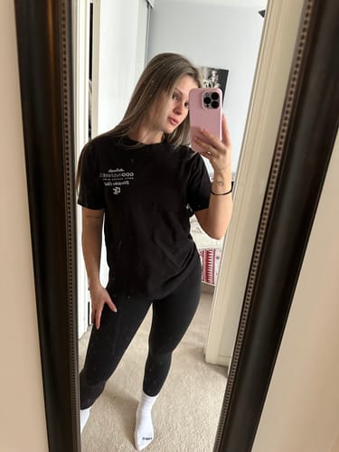 Customer photo review of Epiphany 'Jesus Is King' Premium Heavyweight T-Shirt