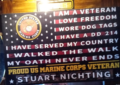 Customer photo review of Veteran door mat with your name - Pride