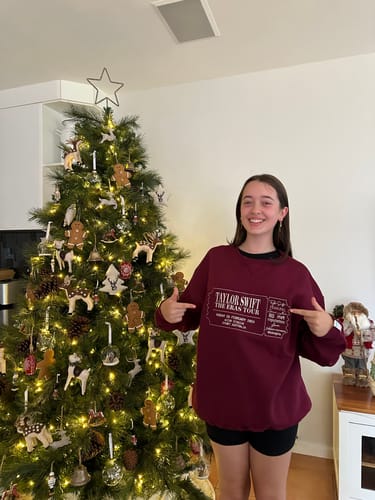 Customer photo review of Custom Eras Tour Ticket OVERSIZED Sweaters.