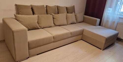 Customer photo review of Colțar extensibil cu ladă de depozitare si sezut confortabil din spuma HR, Gloria Grey II 320x183 cm