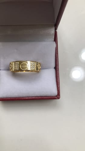 Customer photo review of *NEW* 14K SOLID Love CZ Alt. Ring JTJ™