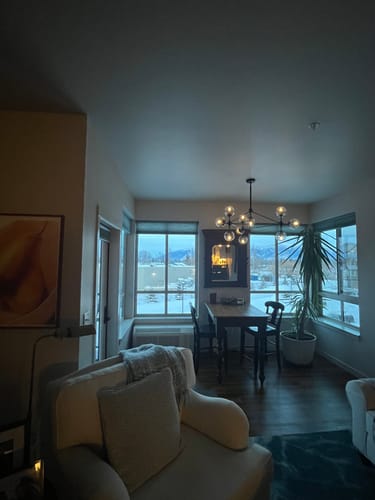 Customer photo review of Farmhouse Globe Glass Modo Chandelier