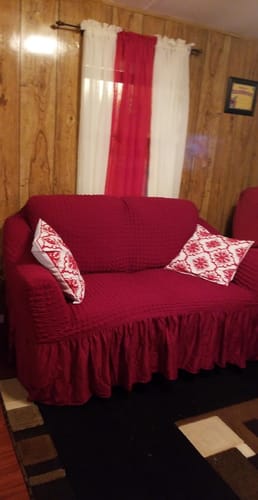 Customer photo review of 2024 Turkish Bubble Frill Sofa Covers : Maroon