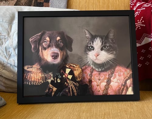 Customer photo review of The General & The Duchess – Custom Vintage Pet Portrait