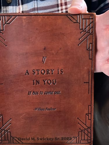 Customer photo review of "If A Story" Handmade Leather Journal