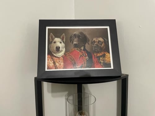 Customer photo review of The Duchess, Ambassador & The General - Custom Pet Portrait