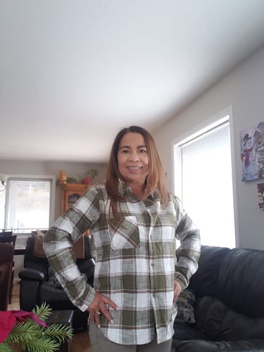 Customer photo review of Zen Plaid Autumn Shirt (Olive)