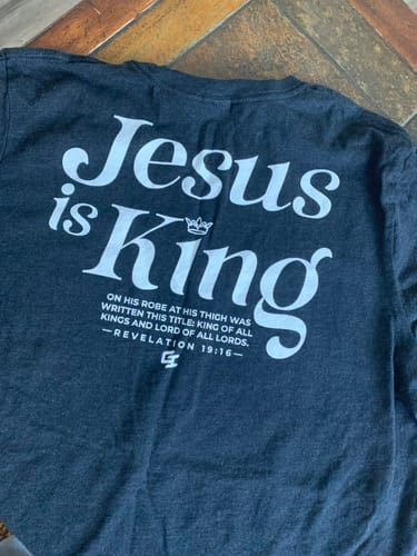 Customer photo review of Epiphany 'Jesus Is King' Lightweight T-Shirt