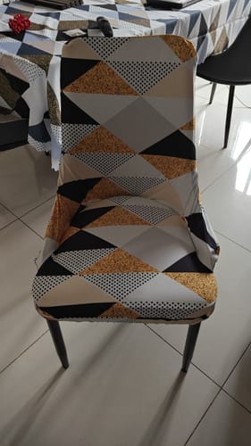 Customer photo review of DivineTrendz Exclusive - Yellow Prism Elastic Chair Covers