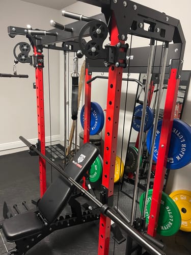 Customer photo review of All-in-One Home Gym Power Rack Package Raptor F22
