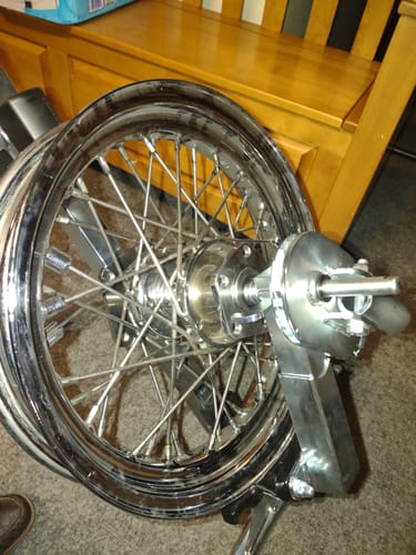 Customer photo review of 15mm Spindle Kit for Street Bike Tire Changer