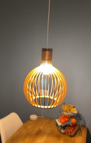 Customer photo review of Handgefertigte Holz-Pendelleuchte
