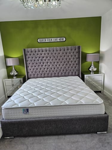 Customer photo review of Zara Wingback Button Bed Frame