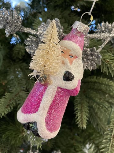 Customer photo review of Belsnickels Santa Glass Ornament