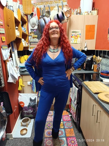 Julie G. review of CROSSOVER TOP COBALT BLUE image 1 out of 1