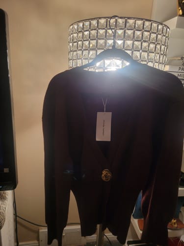 Customer photo review of Leaf Shape Button Knitted Cardigan