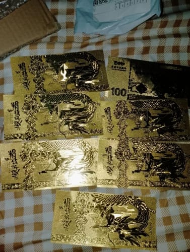 Customer photo review of GOLD LUCKY DRAGON FOIL - GOOD LUCK CHARMS FOR MONEY