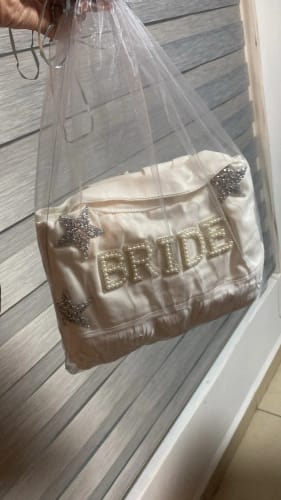 Customer photo review of WHITE CROPPED FRINGE JACKET - CUSTOMISE WITH BRIDE, WIFEY OR YOUR MRS NAME!