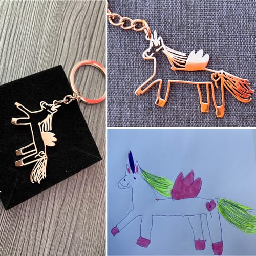 Customer photo review of LOANYA persönliche Kinderzeichnung als Halskette oder Anhänger