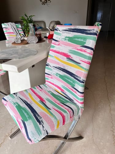 Customer photo review of Multicolored - Magic Universal Design Chair Covers